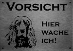Edelstahl Warnschild Cocker Spaniel VORSICHT Hier wache ich!